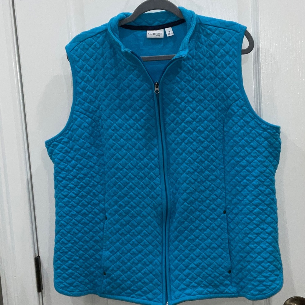 Kim Rogers Blue Quilted Vest